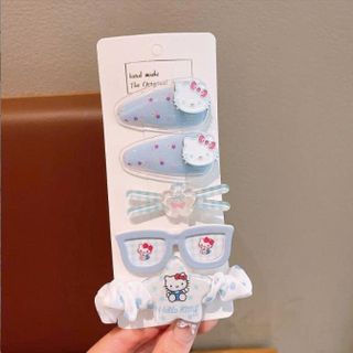 VĨ 5 KẸP TÓC CỘT TÓC MẮT KÍNH KITTY