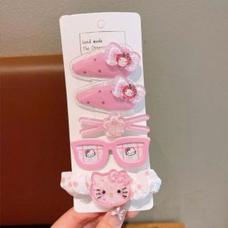 VĨ 5 KẸP TÓC CỘT TÓC MẮT KÍNH KITTY