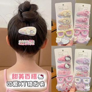 VĨ 5 KẸP TÓC CỘT TÓC MẮT KÍNH KITTY