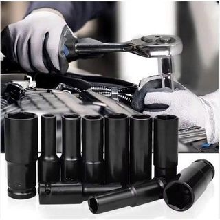 BỘ 10 ĐẦU KHẨU TUÝP 12 DÙNG CHO MÁY SIẾT BULONG