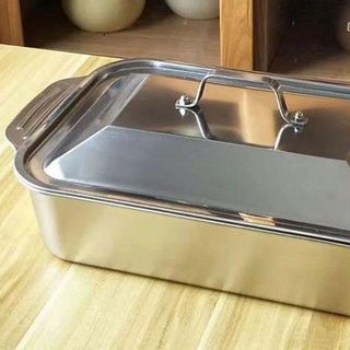 KHAY INOX NẤU ĂN CÓ NẮP TIỆN LỢI