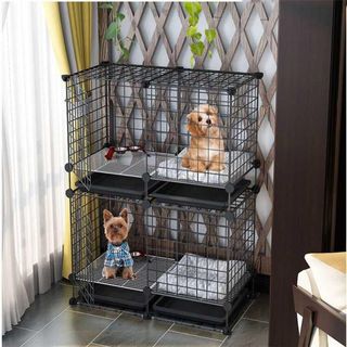 Chuồng Chó Chuồng Mèo Tấm Ghép Chuồng Quây Cho Thú Cưng Lắp Ghép Đa Năng Sơn Tĩnh Điện Ko Gỉ Sét
