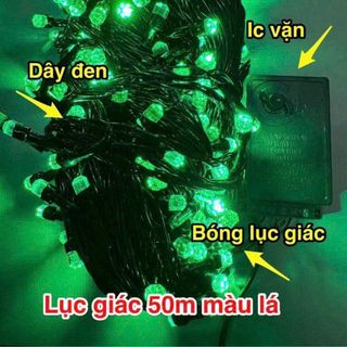 DÂY ĐÈN CHỚP LỤC GIÁC 50M MÀU XANH LÁ