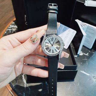 SALE BỎ MẪU HÀNG XI ĐỒNG HỒ NỮ NỘI ĐỊA TRUNG MICHNA KASS DÂY DA ĐEN VIỀN HỘT
