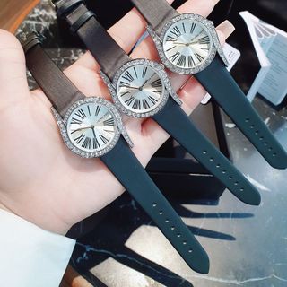 SALE BỎ MẪU HÀNG XI ĐỒNG HỒ NỮ NỘI ĐỊA TRUNG MICHNA KASS DÂY DA ĐEN VIỀN HỘT