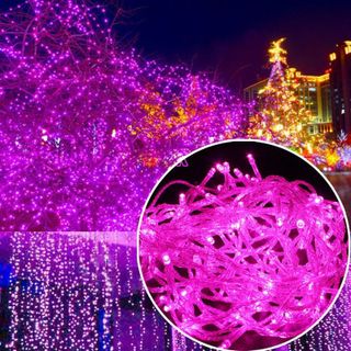 DÂY ĐÈN CHỚP LỤC GIÁC 50M MÀU HỒNG