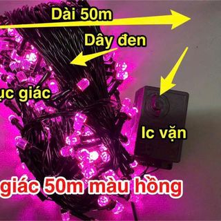 DÂY ĐÈN CHỚP LỤC GIÁC 50M MÀU HỒNG
