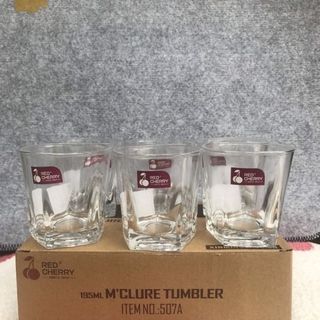 Cốc 5 Cạnh Thủy Tinh CB01 Trắng 507A ( THÙNG 12B), Hộp 6 Cốc Red Cherry Since 1953 195ml M'Clure Tumbler, Bộ 6 cốc thủy tinh thấp uống trà cafe 195ml Red Cherry 507A