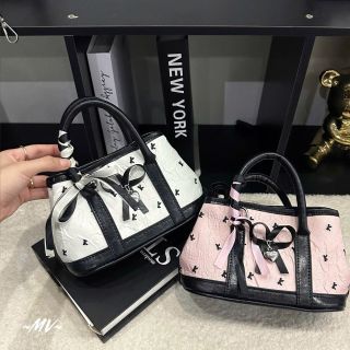 Túi xách nữ đeo chéo da nhăn đính nơ tiểu thư sz 19 nhỏ xinh vừa điện thoại