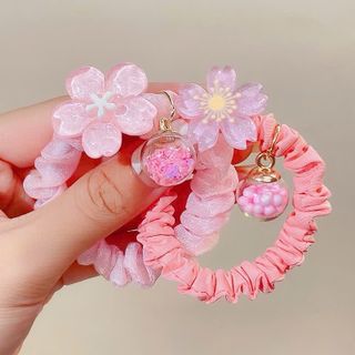Dây buộc tóc hoa anh đào kèm charm thủy tinh