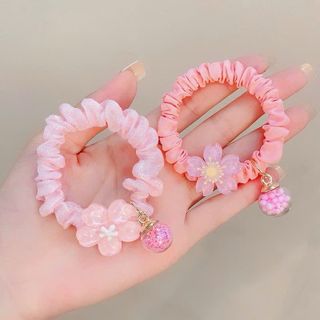 Dây buộc tóc hoa anh đào kèm charm thủy tinh