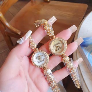 XẢ KHO ĐỒNG HỒ NỮ THỜI TRANG TRANEL DÂY HOA MẶT CHỮ