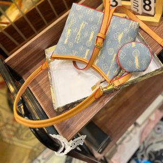 Set túi ví vải jeans xước đeo vai đeo chéo sz25cm