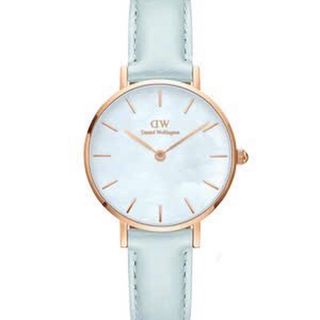 ĐỒNG HỒ NỮ CAO CẤP DANIEL W PETITE DÂY DA MẶT XANH TRÒN BLUEBELL FULLBOX TEM
