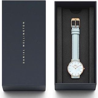 ĐỒNG HỒ NỮ CAO CẤP DANIEL W PETITE DÂY DA MẶT XANH TRÒN BLUEBELL FULLBOX TEM