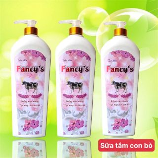 Sữa Tắm Bò Sữa Fancy's trắng mịn màng dịu nhẹ cho làn da 1250ml