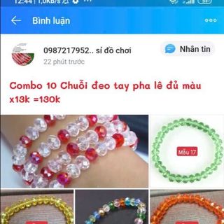 Chuỗi đeo tay pha chiếu lấp lánh luôn nha