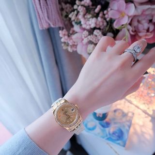ĐỒNG HỒ NAM NỮ CAO CẤP RÔLET DÂY THÉP BẠC VÀ VÀNG VIỀN HỘT