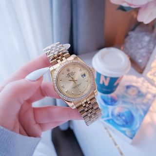 ĐỒNG HỒ NAM NỮ CAO CẤP RÔLET DÂY THÉP BẠC VÀ VÀNG VIỀN HỘT