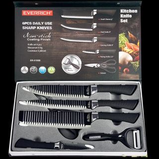 BỘ DAO LƯỢN SÓNG ĐEN Everich Kitchen knife set