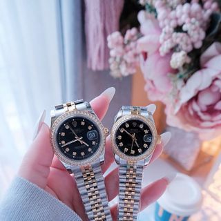ĐỒNG HỒ NAM NỮ CAO CẤP RÔLET DÂY THÉP DEMI VIỀN HỘT