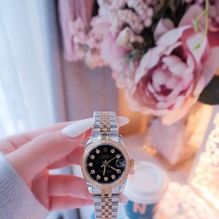 ĐỒNG HỒ NAM NỮ CAO CẤP RÔLET DÂY THÉP DEMI VIỀN HỘT