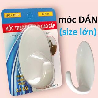 Vỉ 1 móc treo dán tường siêu dính chịu lực 3.5 kg HÒA HỢP DP-01 (size lớn)
