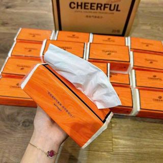 THÙNG 20 GÓI KHĂN GIẤY RÚT CHEERFUL (17,5X15,5CM) Giấy ăn Cheerful Giấy RÚT treo tường gấu trúc Sipao thùng 4 bịch CheerFul KHĂN GIẤY RÚT TREO TƯỜNG CHEERFUL