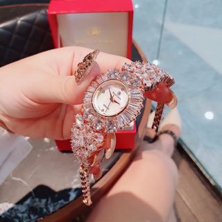 ĐỒNG HỒ NỮ CAO CẤP RODAL ĐÍNH FULL PHA LÊ VÀNG