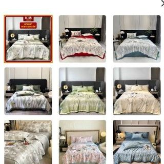 Bộ chăn ga lụa thái chăn hè hàng nhập khẩu siêu đẹp mát lạnh