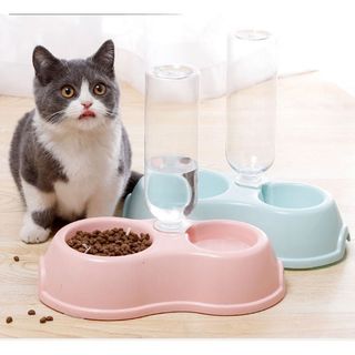 Bát Đựng Thức Ăn Chó Mèo, Khay Đựng Thức Ăn Cho Thú Cưng - Tặng Kèm Bình Nước