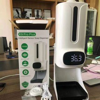 MÁY ĐO THÂN NHIỆT XỊT SÁT KHUẨN TỰ ĐỘNG K9 Pro Plus Intelligent Sensor Soap Dispenser