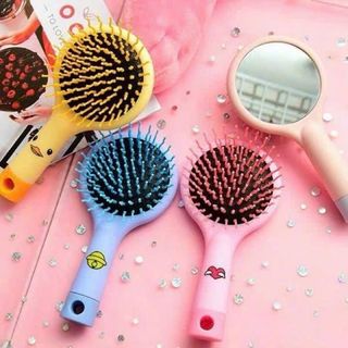 LƯỢC CHẢI TÓC CÓ GƯƠNG TRANG ĐIỂM 2 trong 1
