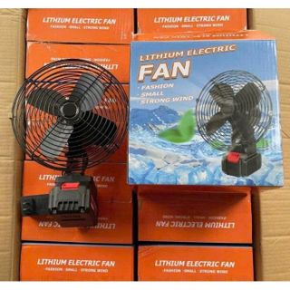 Quạt tích điện pin 10 cell 48V lồng sắt Lithium Electric Fan