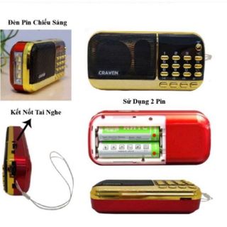 LOA NGHE ĐÀI 2 PIN USB CRAVEN CR836S