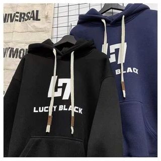 Áo Hoodie in Lucky Black nam nữ