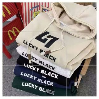 Áo Hoodie in Lucky Black nam nữ