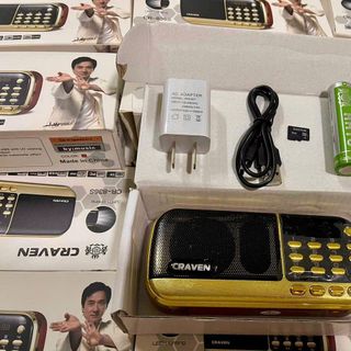 TRỌN BỘ LOA NGHE ĐÀI 2 PIN CÓC SẠC THẺ NHỚ 8G USB CRAVEN CR836S