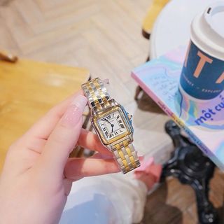 ĐỒNG HỒ NỮ CAO CẤP CATIƠR PANTHERE MẶT VUÔNG HAI SIZE MÀU DEMI