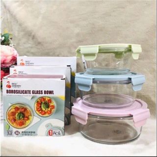 BỘ 3 HỘP THỦY TINH TRÒN BX3001,BX3002,BX3003