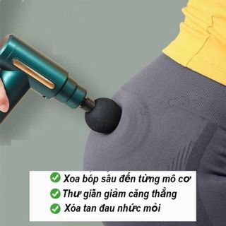 Súng massage giãn cơ Massage Gun 30w Mini nút bấm lõi đồng