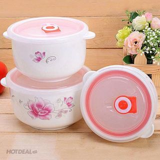 BỘ 3 THỐ SỨ CAO CẤP CÓ NẮP