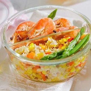 HỘP THỦY TINH TRÒN 2 NGĂN 960ML BX3001 2GD