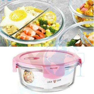 HỘP THỦY TINH TRÒN 2 NGĂN 960ML BX3001 2GD