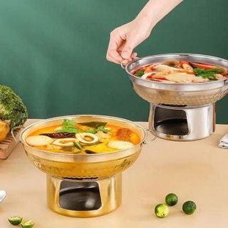 NỒI LẨU BẾP CỒN MINI 22CM BẰNG THÉP KHÔNG GỈ