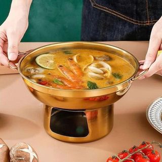 NỒI LẨU BẾP CỒN MINI 22CM BẰNG THÉP KHÔNG GỈ
