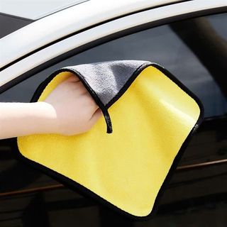 Khăn lau ô tô xe hơi siêu thấm hút 30x30 - màu vàng