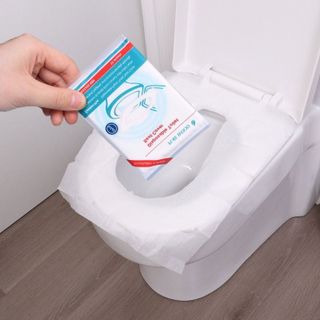 10 Miếng Giấy Lót Bồn Cầu Tự Phân Hủy - Vỏ Bọc Bồn Cầu Nhà Vệ Sinh Dùng 1 Lần