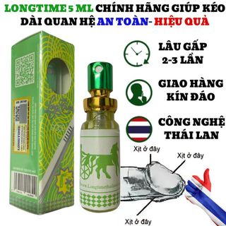 Chai xịt kéo dài quan hệ LONGTIME 5ml, chống xuất tinh sớm 100% chính hãng, tặng kèm bao cao su cao cấp