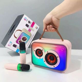 Loa bluetooth hát karaoke xách tay K13 Led tặng kèm 2 mic SIÊU GIẢM GIÁ